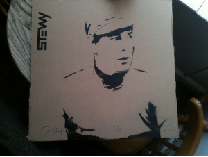 Stewy Joe Orton portrait on Cardboard
